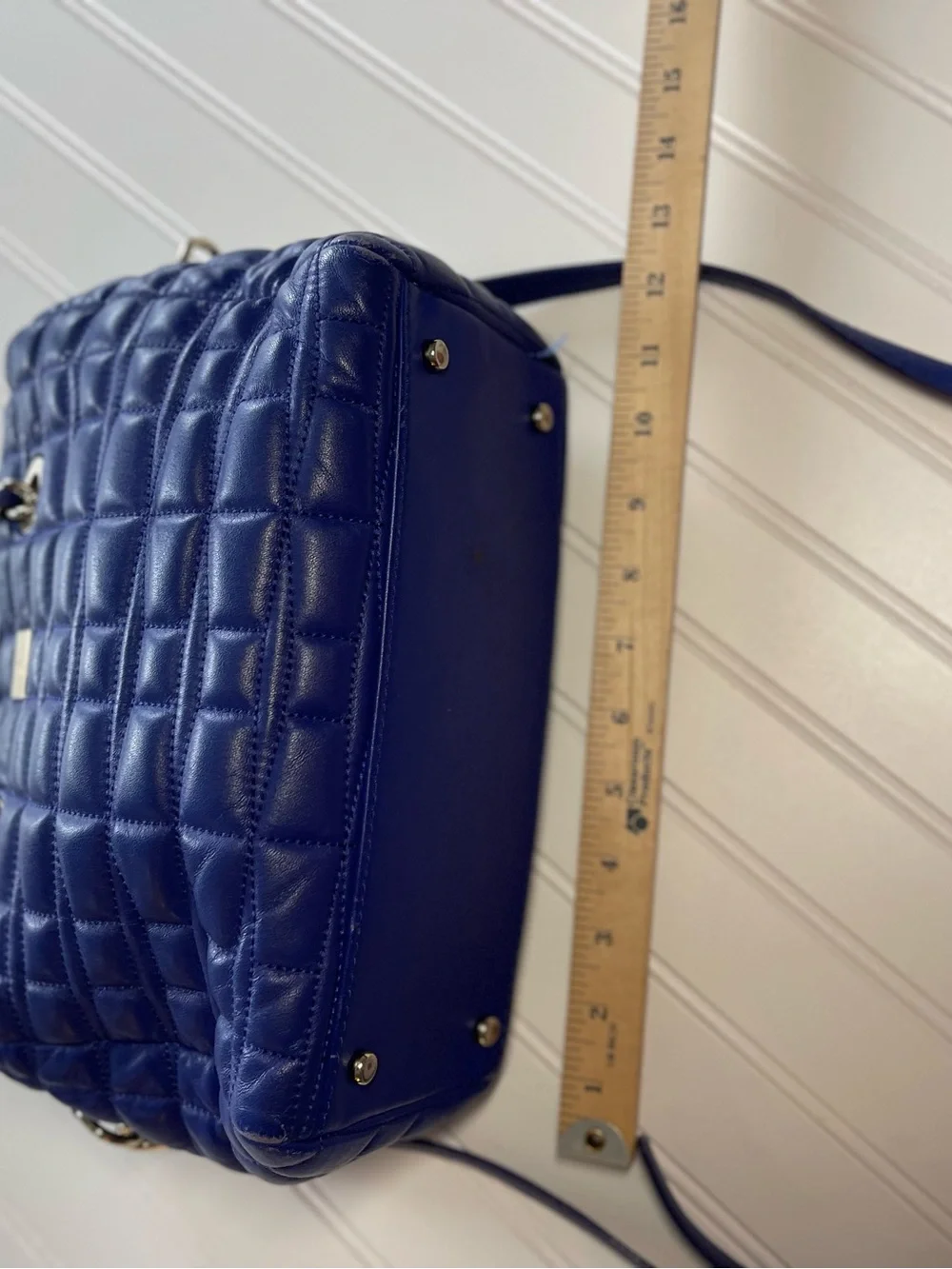 Kate Spade Quilted Leather Chain Satchel – Cobalt Blue (Well Loved)